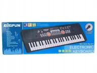 Instrumenty muzyczne dla dzieci - Keyboard muzyczny n/b z mikrofonem 013298 96240 - miniaturka - grafika 1