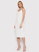 Sukienki - DeeZee Sukienka codzienna Becca HSM017 Biały Slim Fit - miniaturka - grafika 1
