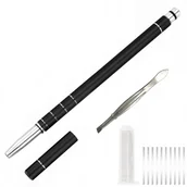 Brzytwy fryzjerskie - Brzytwa razor ołówek fryzjerski do konturowania zarostu włosów brody w kolorze czarnym - miniaturka - grafika 1