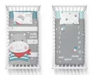 Pościel dla dzieci - Pościel Bambusowa 100X135 Hipopotam 3530 B - miniaturka - grafika 1