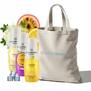 Zestaw Syrop SodaStream Lemoniada, Marakuja, Kwiat bzu 3x440ml + Torba - Syropy i koncentraty owocowe - miniaturka - grafika 1