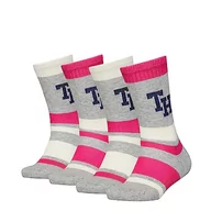 Skarpetki damskie - Tommy Hilfiger Skarpety sportowe dla dzieci, prążkowane, Pink Combo, 31-34 - miniaturka - grafika 1