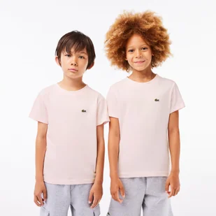 Lacoste Koszulka z gładkiego bawełnianego dżerseju - Koszulki dla dziewczynek - miniaturka - grafika 1