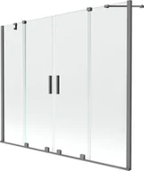 Parawany nawannowe - Mexen Velar Duo parawan nawannowy 2-skrzydłowy rozsuwany 170 x 150 cm, transparent, gun metal - 896-170-000-02-95 - miniaturka - grafika 1