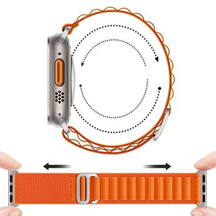 Pasek do zegarka Alogy Sport Strap do Apple Watch 4/5/6/7/8/SE/Ultra (42/44/45/49mm) Pomarańczowy - Akcesoria do smartwatchy - miniaturka - grafika 2