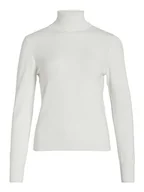 Koszulki i topy damskie - Vila Damski top z dzianiny z golfem, White Alyssum, M - miniaturka - grafika 1