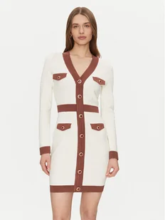 Fracomina Sukienka dzianinowa FS24WD5002K524F8 Biały Slim Fit - Sukienki - miniaturka - grafika 1