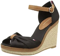 Sandały damskie - Tommy Hilfiger Iconic Elena sandały damskie na koturnie, czarny (Black 990), 42 EU - miniaturka - grafika 1