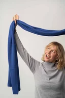 Apaszki i szaliki damskie - Szal Wełniany MANUL Chabrowy- duży lekki pluszowy szalik 100% Merino RWS - miniaturka - grafika 1