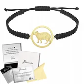 Bransoletki - Bransoletka Złota z KAPIBARĄ Makrama Prezent SREBRO 925 GRAWER GRATIS - miniaturka - grafika 1