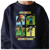 Bluzy dla dziewczynek - BLUZA DZIECIĘCA MINECRAFT 110-116 DLA DZIEWCZYNKI CHŁOPCA JAKOŚĆ - miniaturka - grafika 1