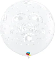 Wesele i ślub - Balony lateksowe srebrne Just Married serca na ślub - miniaturka - grafika 1