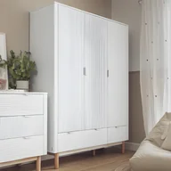 Szafy i szafki dla dzieci - Szafa Miloo 3 drzwiowa biała ryflowana - miniaturka - grafika 1