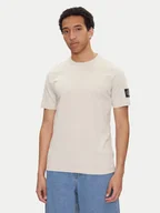 Koszulki męskie - Calvin Klein Jeans T-Shirt J30J323484 Beżowy Regular Fit - miniaturka - grafika 1