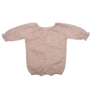 Hi Little One rampers długi rękaw muślin BOHO LEAF Rose roz L Pom Pom - Rampersy - miniaturka - grafika 1