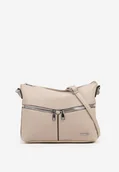 Torebki damskie - Beżowa Torebka z Suwakami na Regulowanym Pasku Malovia - miniaturka - grafika 1