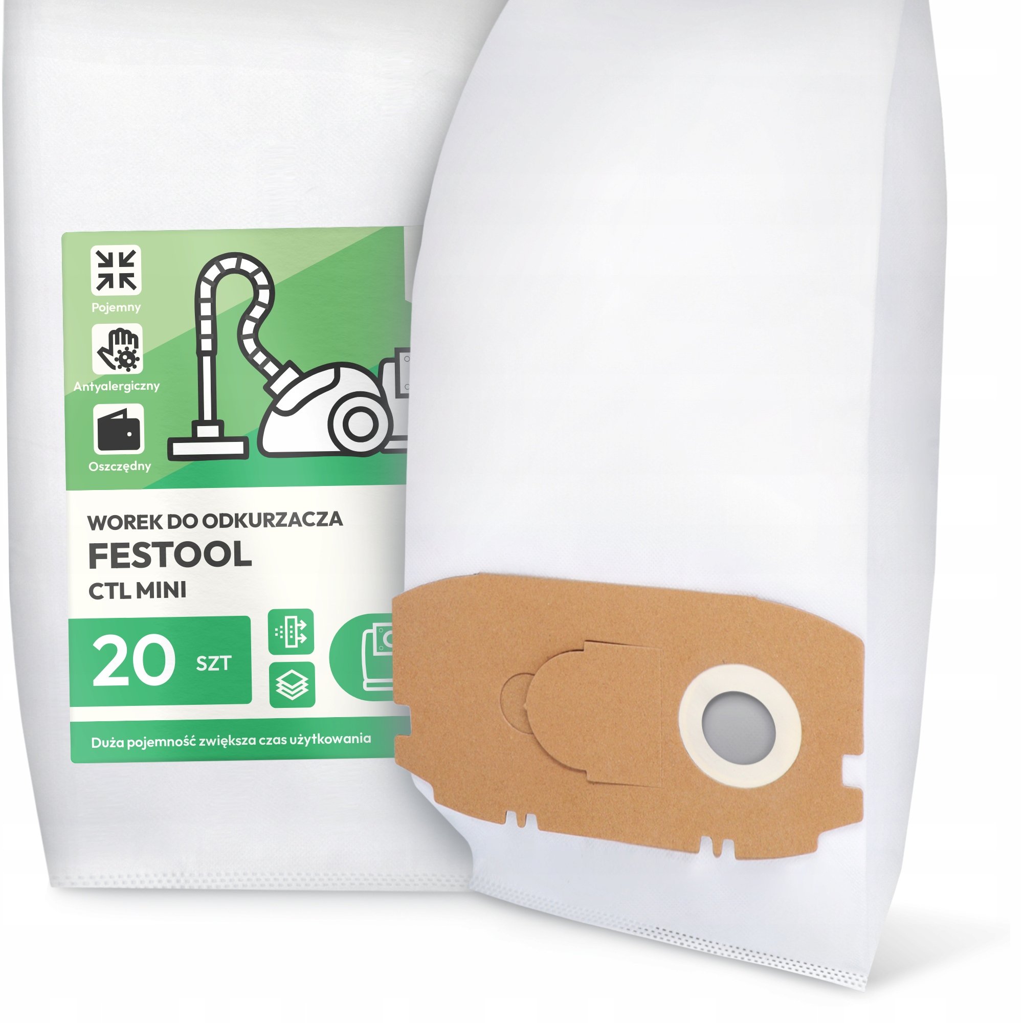 20x Worek do Odkurzacza Festool Ctl Mini Syntetyczny Flizelinowy Worki G9-W