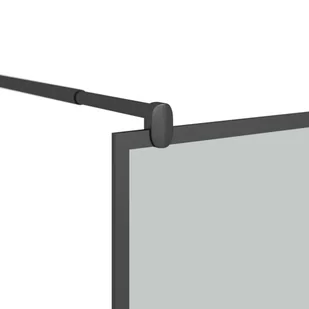 vidaXL VidaXL Ścianka prysznicowa z półką czarna, 100x195 cm ESG i aluminium - Ścianki i drzwi prysznicowe - miniaturka - grafika 8