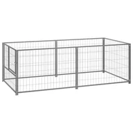 Budy dla psów - shumee Kojec dla psa srebrny 200x100x70 cm stalowy - miniaturka - grafika 1