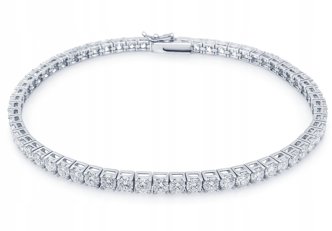 ZŁOTA BRANSOLETKA TYPU TENISÓWKA Z BIAŁYMI MOISSANITAMI 5.3CT 14KT 585