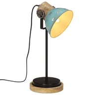 Lampy stojące - vidaXL Lampa stołowa, 25 W, postarzany niebieski, 17x17x50 cm, E27 - miniaturka - grafika 1