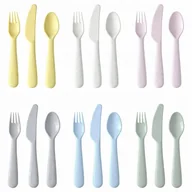 Sztućce dla dzieci - IKEA KALAS Plastikowe sztućce 18szt dla dzieci na piknik ogrodu WIELORAZOWE - miniaturka - grafika 1