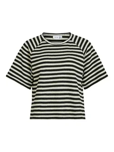 Vila Koszulka w kolorze czarno-białym - Koszulki i topy damskie - miniaturka - grafika 1