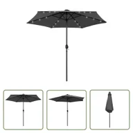 Parasole ogrodowe - The Living Store Parasol ogrodowy z LED i aluminiowym słupkiem - 270 cm - antracyt - Parasol Ogrodowy - miniaturka - grafika 1