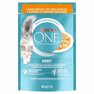 Mokra karma dla kota Purina ONE ADULT z kurczakiem z zieloną fasolką 85g - Mokra karma dla kotów - miniaturka - grafika 1