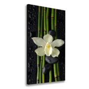 Obrazy i zdjęcia na płótnie - Foto obraz na płótnie pionowy Orchidea i bambus - miniaturka - grafika 1