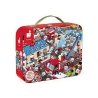 Puzzle - Janod Puzzle obserwacyjne w walizce Straż pożarna 3700217327934 - miniaturka - grafika 1