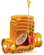 Akcesoria hydrauliczne - Kineta przelotowa 315x200 z zasuwą burzową do rury wznoszącej DN 315mm karbowanej (średnica zewnętrzna rury 355mm) - miniaturka - grafika 1