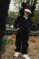 Kombinezony dla dzieci - Kombinezon z kapturem z uszami słonia czarny - miniaturka - grafika 1