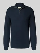 Swetry męskie - Bluza z kołnierzem i detalem z logo model ‘DENO’ - miniaturka - grafika 1