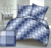 Pościel - Pościel z kory 160x200 wzór piknikowa krata granatowa - miniaturka - grafika 1