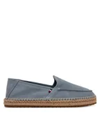 Espadryle męskie - Tommy Hilfiger Espadryle Hilfiger Flex Espa Suede Loafer FM0FM05392 Szary - miniaturka - grafika 1