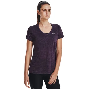 Damska Koszulka z krótkim rękawem UNDER ARMOUR TECH SSV TWIST 1258568-544 – Fioletowy - Koszulki i topy damskie - miniaturka - grafika 1