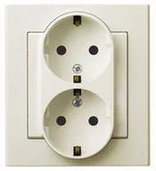 Gniazdka elektryczne - Ospel Gniazdo Podwójne z uziemieniem schuko GP-2RS/27 ECRU - miniaturka - grafika 1