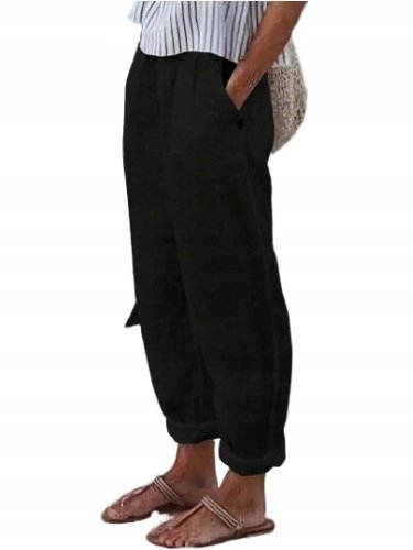 SHEIN PLUS SIZE SPODNIE DAMSKIE CZARNE PROSTE CASUAL 48 1_B