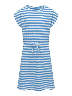 Sukienki - ONLY Dziewczęca Konmay S/S Dress Noos JRS sukienka z dżerseju, Prowansja/Stripes:Cloud Dancer, 146/152 cm - grafika 1