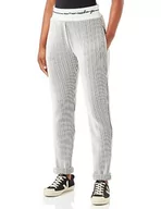 Spodnie damskie - Armani Exchange Damskie spodnie dresowe z grubej dzianiny w paski, White & Black, XS - miniaturka - grafika 1