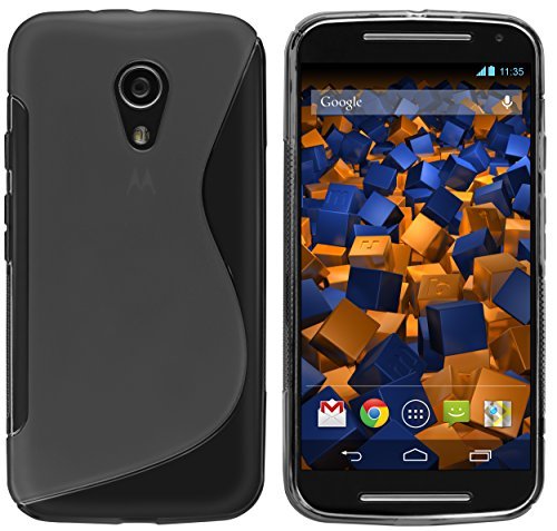 Mumbi pokrowiec na telefon komórkowy kompatybilny z Motorola Moto G2 etui na telefon komórkowy, przezroczysty czarny