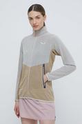 Bluzy damskie - Salewa bluza sportowa Paganella kolor beżowy gładka - miniaturka - grafika 1