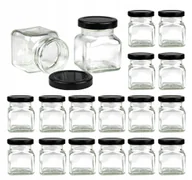 Pojemniki kuchenne - 18x pojemniki słoiki słoiczki na przyprawy 120 ml z czarną zakrętką fi 53 - miniaturka - grafika 1