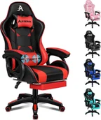 Masażery - Fotel biurowy ALFORDSON z masującą poduszką lędźwiową, ergonomiczny, z regulacją wysokości, czerwony - miniaturka - grafika 1