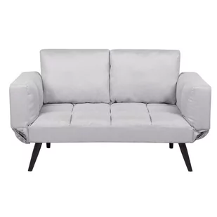 Beliani Sofa rozkładana tapicerowana jasnoszara BREKKE - Sofy i kanapy - miniaturka - grafika 1