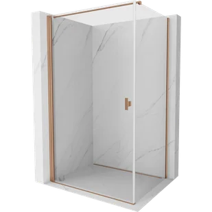 Mexen Mist-B kabina prysznicowa uchylna 70 x 120 cm, transparent, miedź szczotkowana - 8A2T-070-120-65-00 - Kabiny prysznicowe - miniaturka - grafika 1