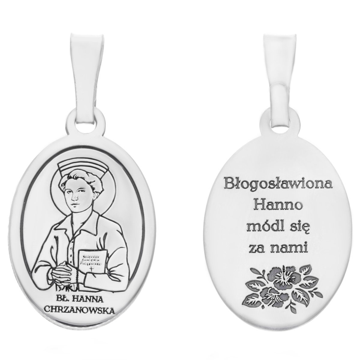 Medalik srebrny Ag 925 rodowany Bł. Hanna Chrzanowska MDC087R
