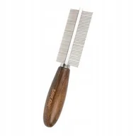 Szczotki i furminatory - Ekskluzywny grzebie� dwustronny,dla zwierz�t, z metalow� nasad�, drewno bukowe, 38/65 pin�w, wym.4x18,8cm - miniaturka - grafika 1