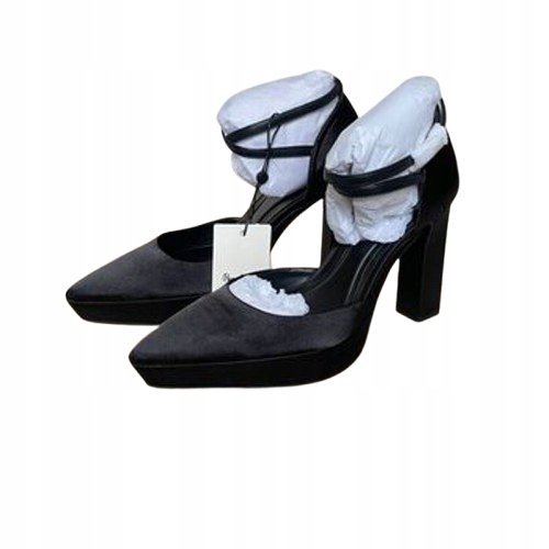 PEPE JEANS CZÓŁENKA DAMSKIE CZARNE Z PASEM NA KOSTCE SZPILKA 38 3_A